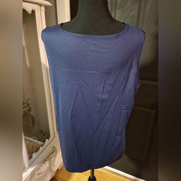 Ruby Rd. Navy Scoop Neck Tank - Picture 3 of 4